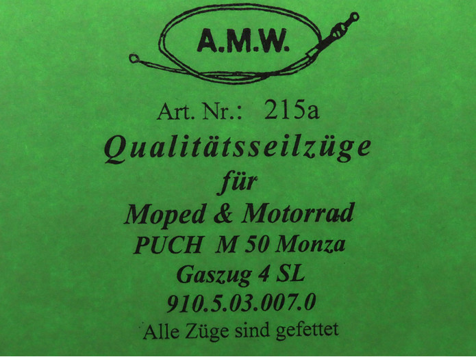 Kabel Puch Monza 4SL gaskabel A.M.W.